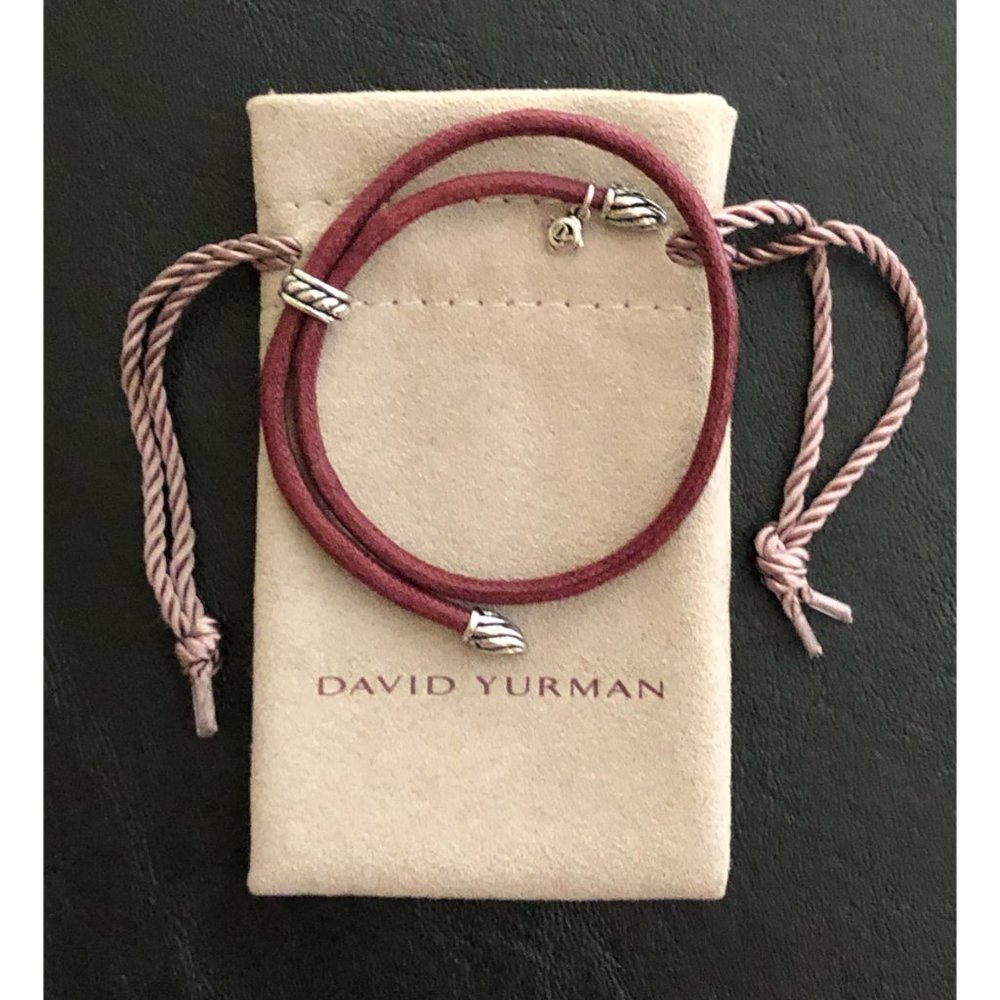 David Yurman Adjustable Cord Bracelet Burgundy